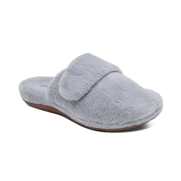Aetrex Women's Mandy Closed Toe Slippers Grey Sandals UK 3092-890